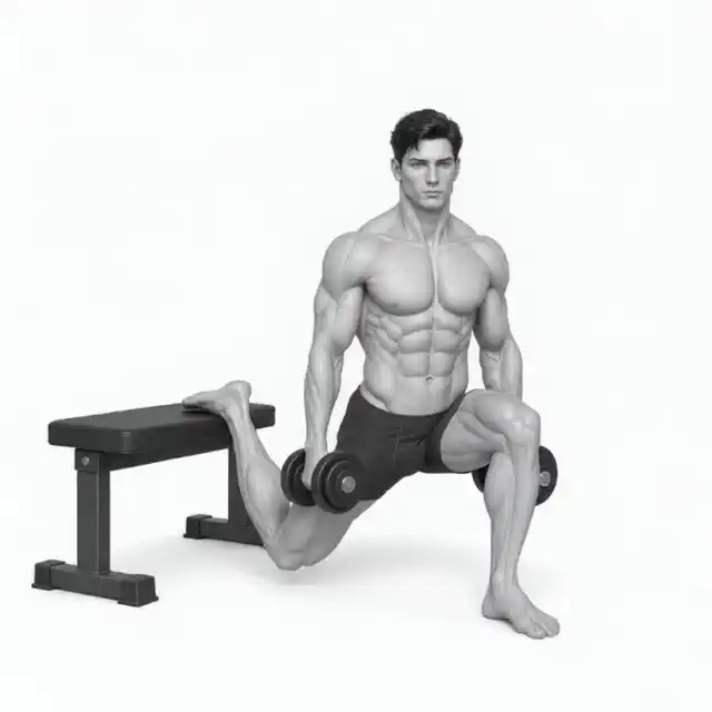 Ukázka pohybu cviku Bulharský split squat