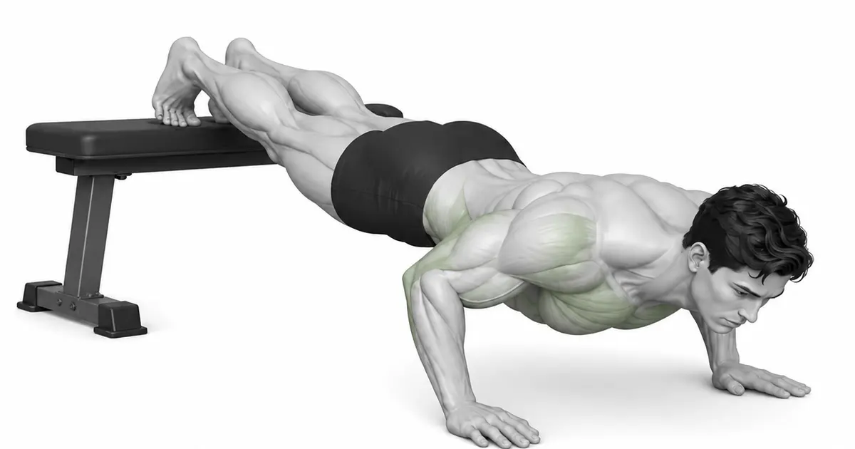 Tanggihan ang push-up — Nang hindi ibinaba ang iyong katawan sa ilalim ng iyong mga kamay, tiklupin ang iyong mga siko nang pahilis pabalik