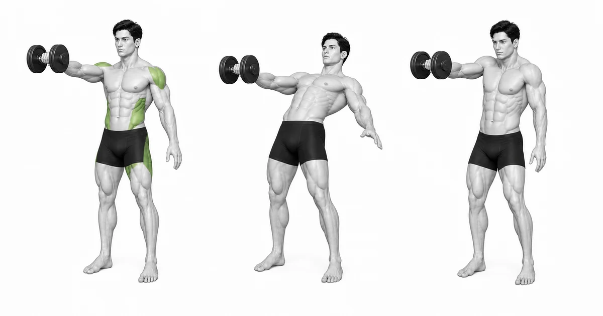 Dumbbell Arnold Swing — Dumbbell Arnold Swing ကို ထပ်ခါတလဲလဲ ပြုလုပ်နိုင်စေမည့် အကွာအဝေးကို ရွေးချယ်ပြီး ဝန်ကို ရယူပါ။