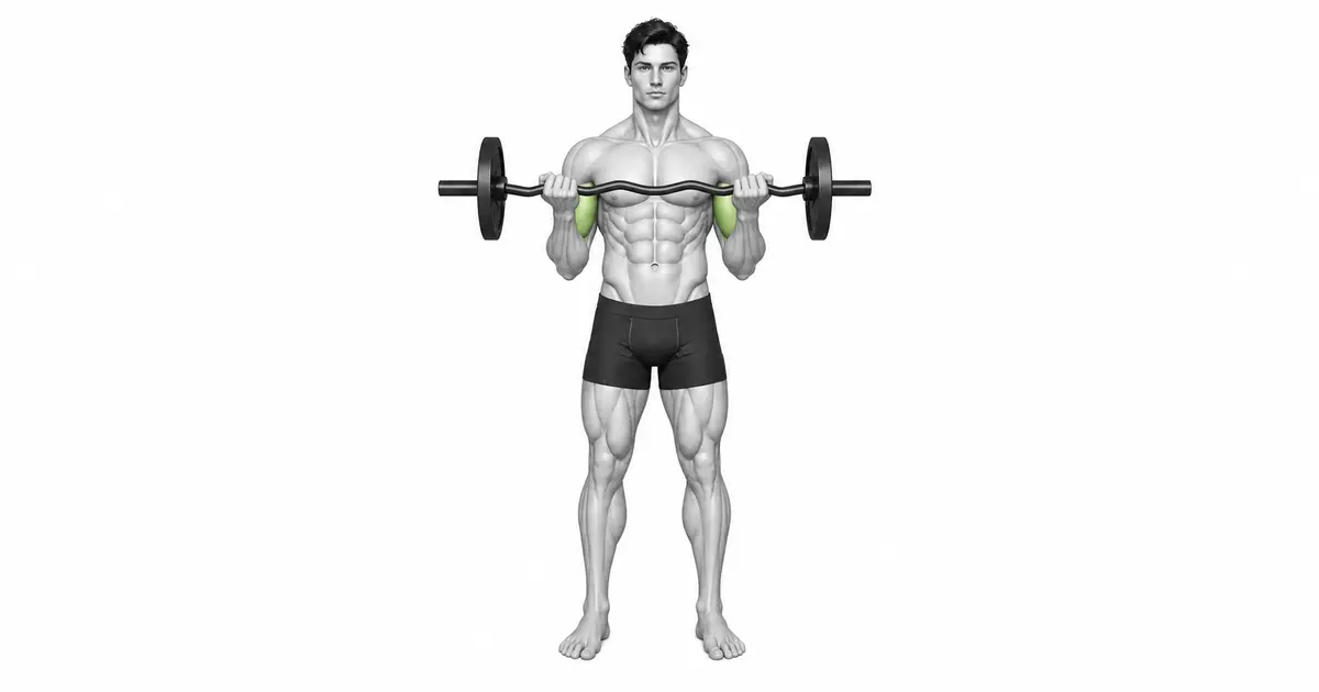 EZ bar curl ရှိစဉ် လက်ကောက်ဝတ်ထောင့်နှင့် biceps အသက်သွင်းခြင်း။