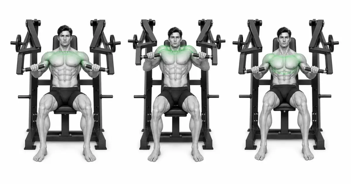 Hammer Strength Chest Press နှင့် အလွန်နိမ့်လွန်းသော သို့မဟုတ် မြင့်လွန်းခြင်းအတွက် ထိုင်ခုံအမြင့်ကို ပြင်ဆင်ပါ။