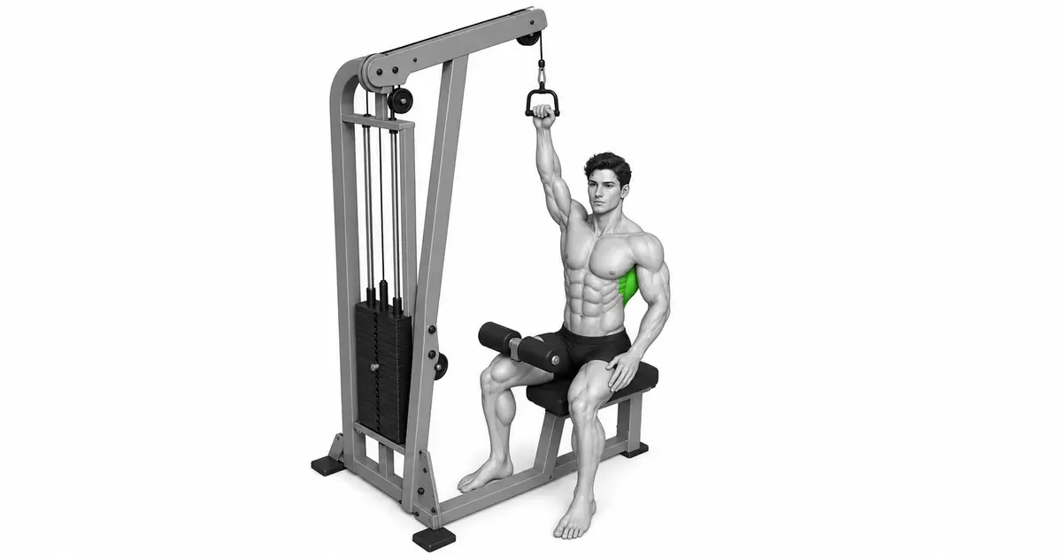 Single-arm lat pulldown — Suriin ang cable at hawakan