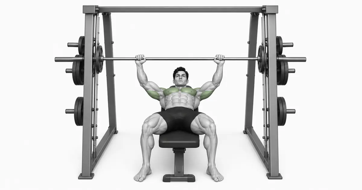 Ukázka bezpečnostní zarážky Smith Machine nakonfigurované pro podporu před dosažením nekontrolovatelné hloubky.