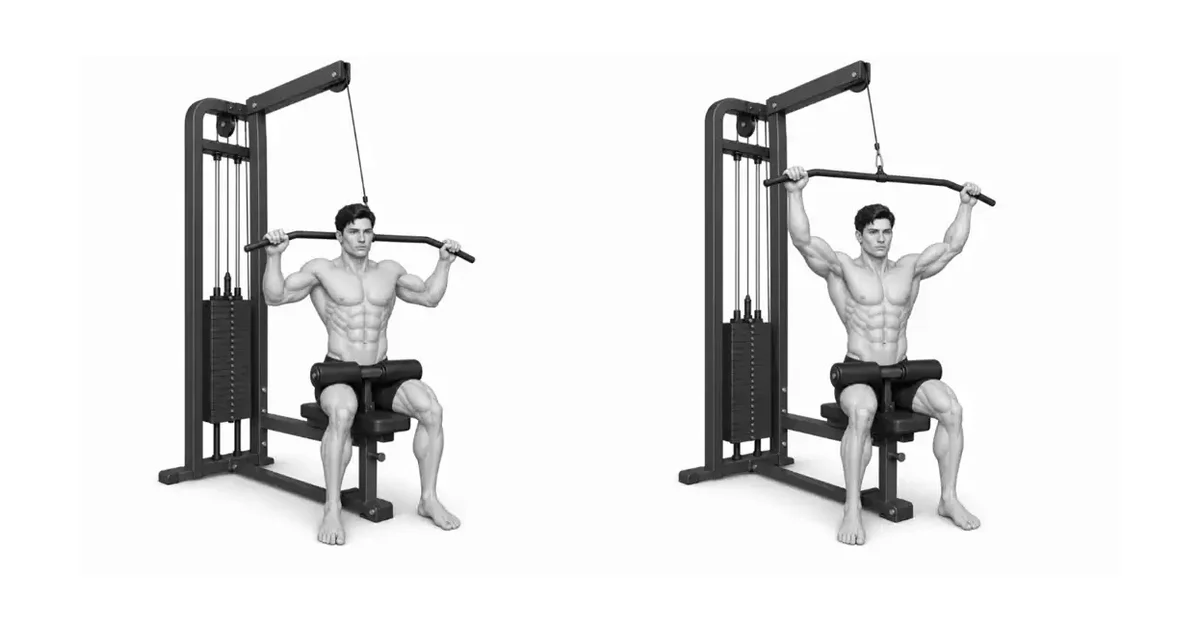 Behind-the-Neck Pulldown — Pumili ng range at load na nagpapanatiling nauulit ang Behind-the-Neck Pulldown