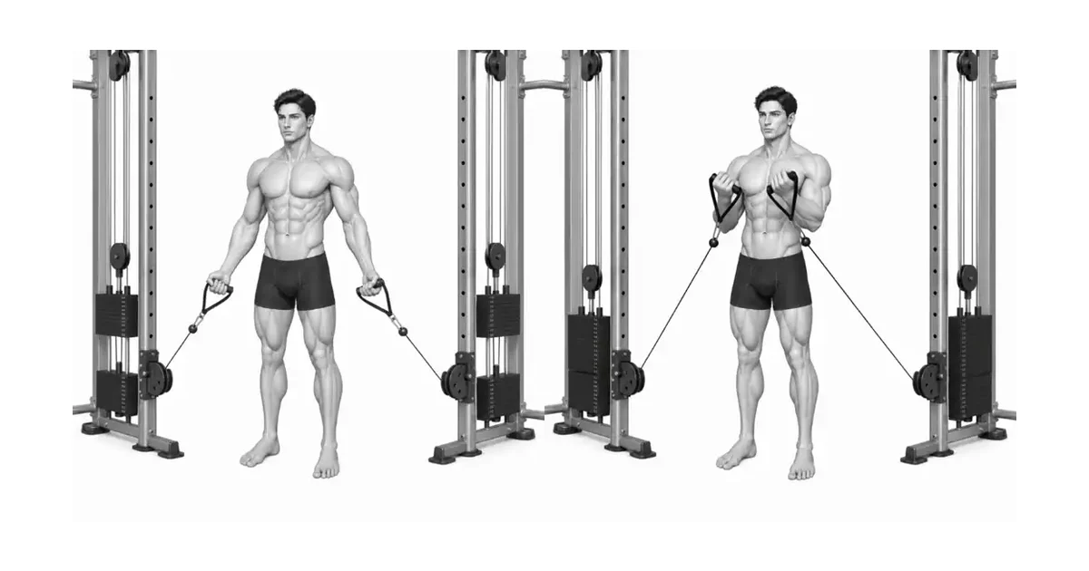 Mechanics ng contraction ng maikling ulo sa panahon ng cable biceps cross