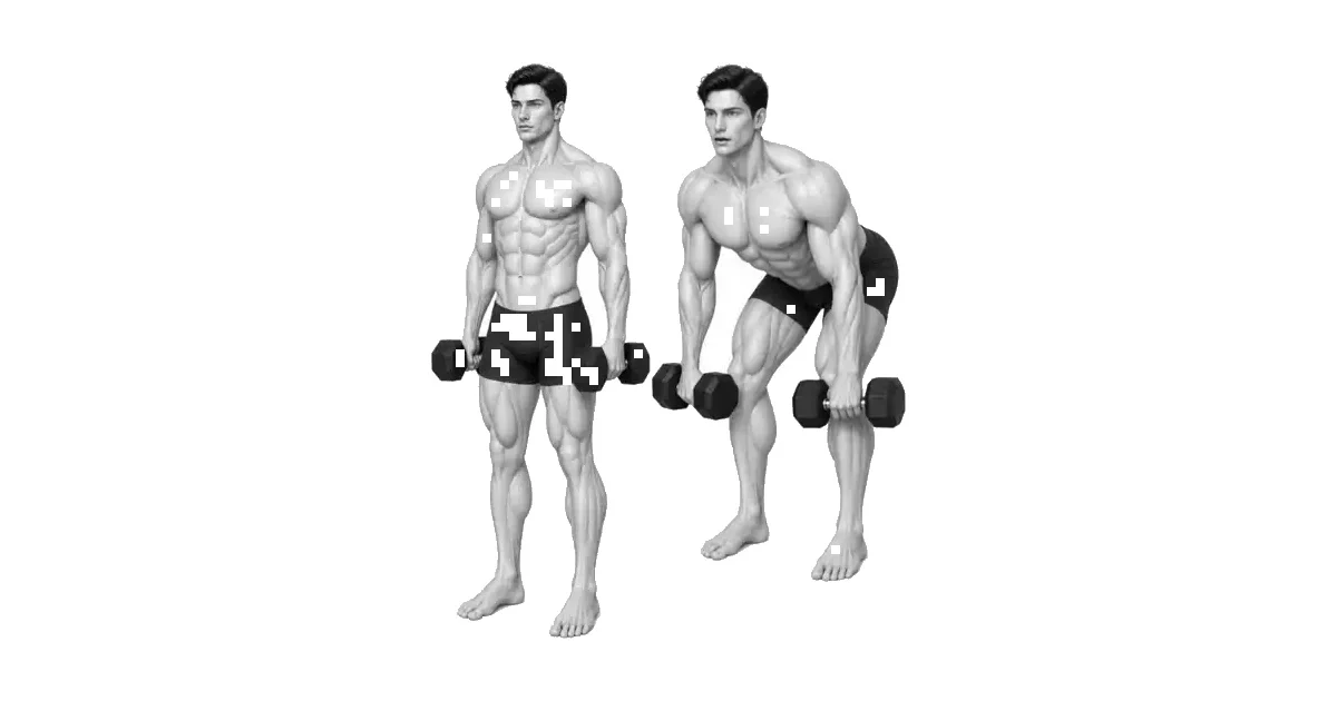 Dumbbell Deadlift — ထိန်းချုပ်နိုင်သောအကွာအဝေးသည် မှန်ကန်သောရွေ့လျားမှုအကွာအဝေးဖြစ်သည်။