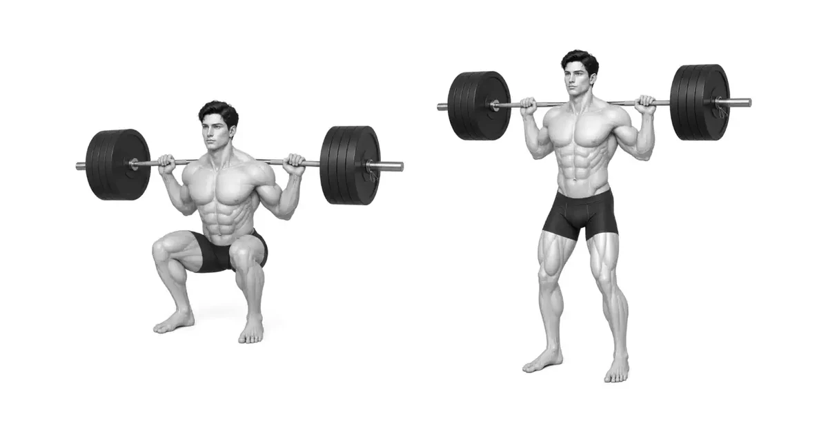 High Bar Squat — Udržet tyč nad středem chodidla je důležitější než udržet vzpřímený trup.