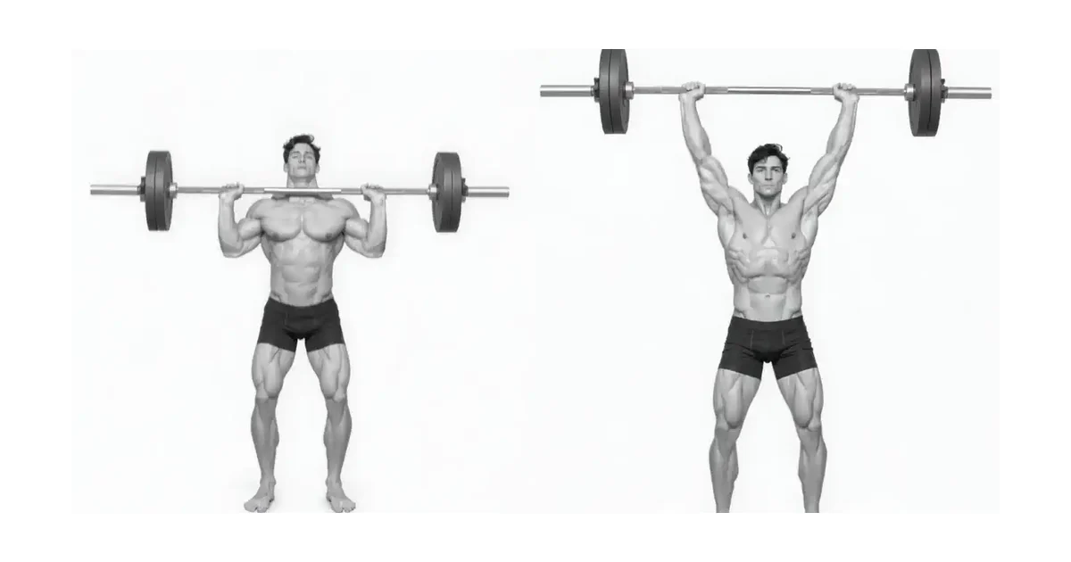 Push Press (Jerk) — Sa mga dips, ang bar at body ay dapat na patayo nang magkasama upang maihatid ang drive pataas.