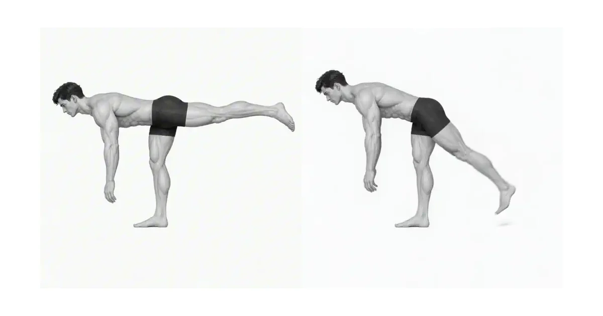 Single-Leg Deadlift — နောက်ခြေထောက်ရှိ တင်ပါးဆုံရိုးကို ဖွင့်လိုက်သောအခါ ပတ္တာသည် လှည့်ပတ်သည့်ရွေ့လျားမှုအဖြစ်သို့ ပြောင်းလဲသွားသည်။
