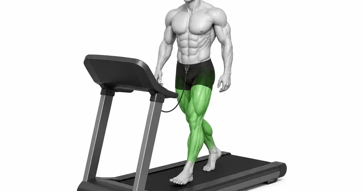 Natural na pustura sa pagtakbo sa gitna ng treadmill belt