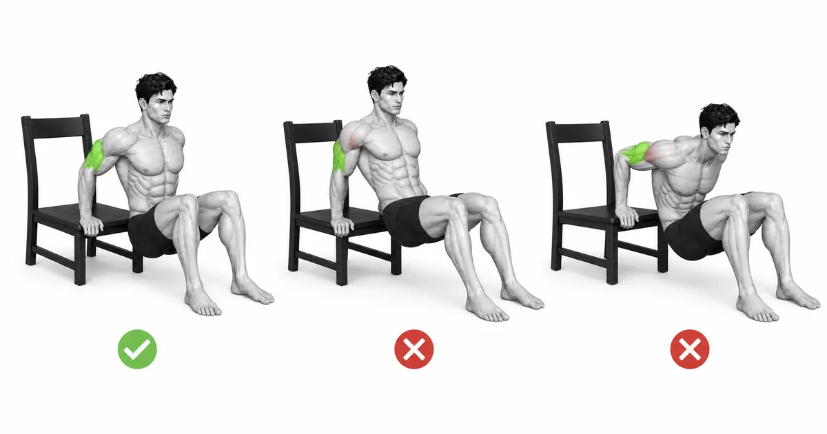 Tricep Dips (křeslo) — Vyberte si rozsah a zátěž, které udrží Tricep Dips (křeslo) opakovatelné