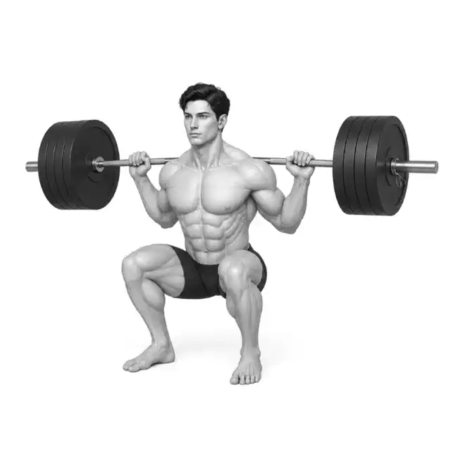 Ukázka pohybu cviku High Bar Squat