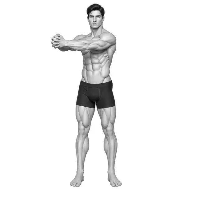 نمایش حرکت چرخش بالاتنه ایستاده