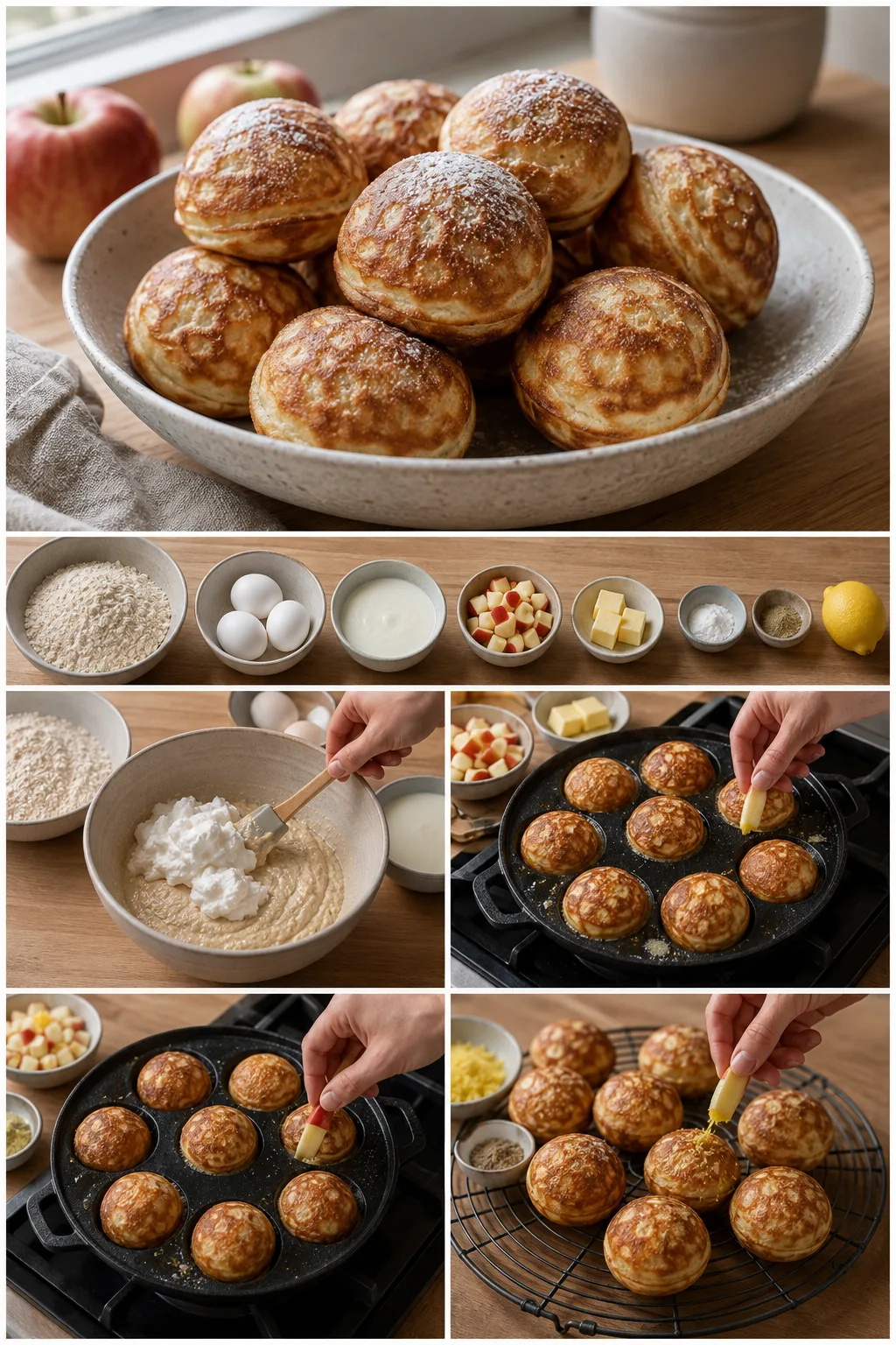 Lettere dansk Æbleskiver serveret i en afmålt portion