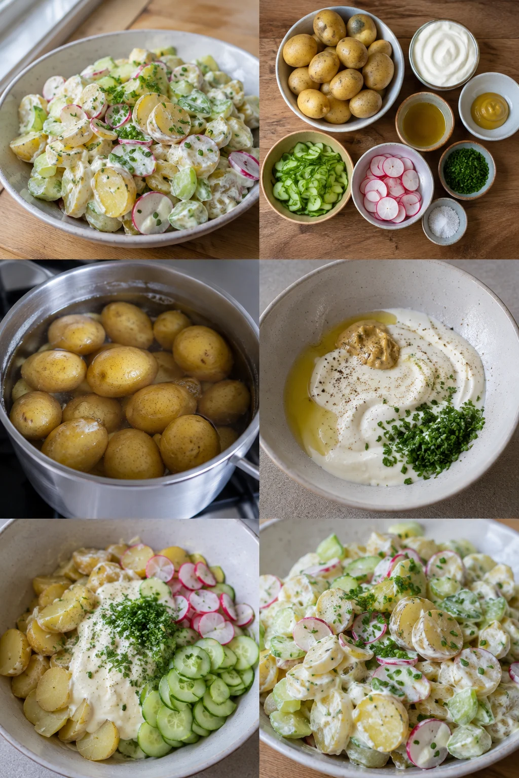 Lettere dansk Kartoffelsalat serveret i en afmålt portion