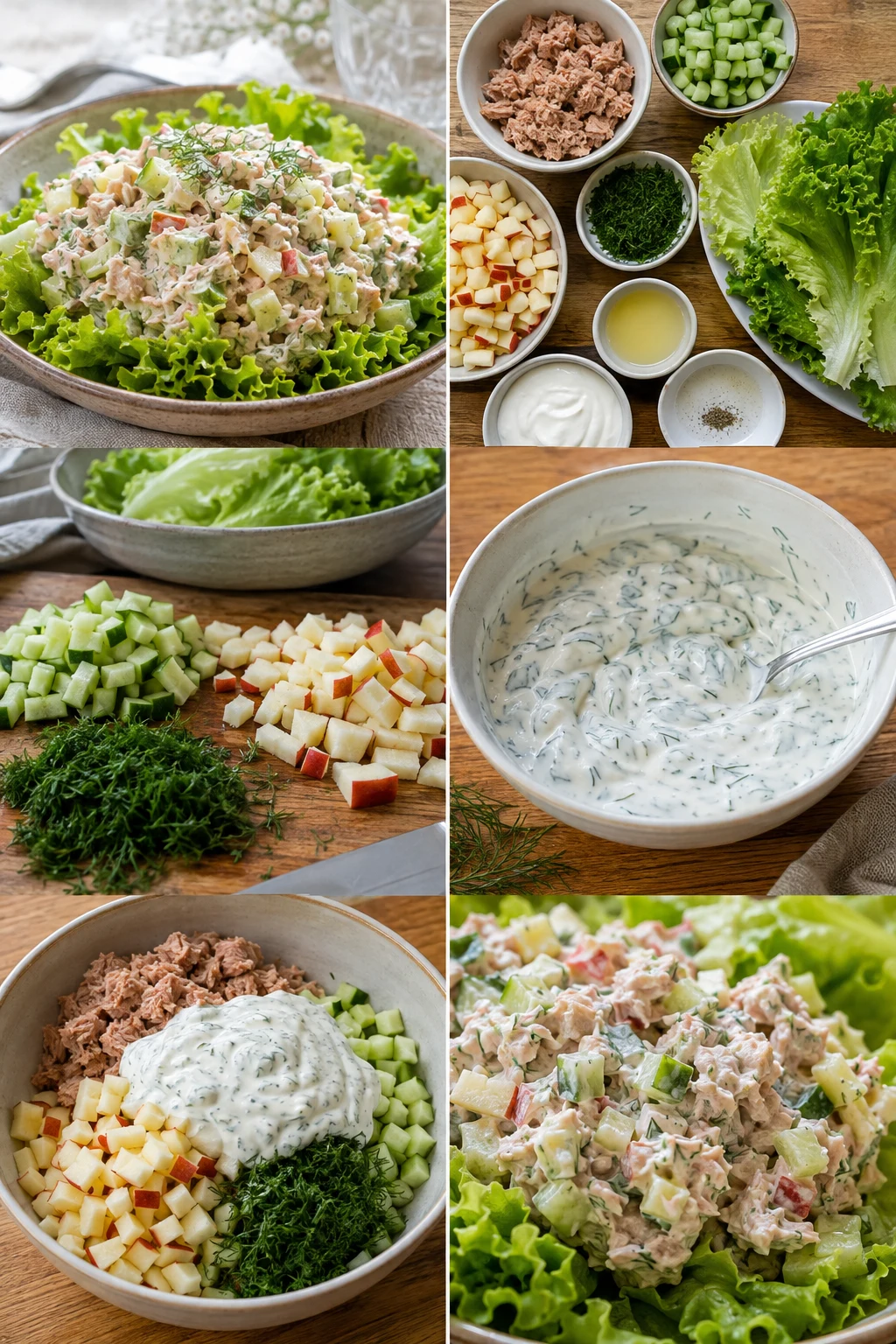 Lettere dansk Tunsalat serveret i en afmålt portion