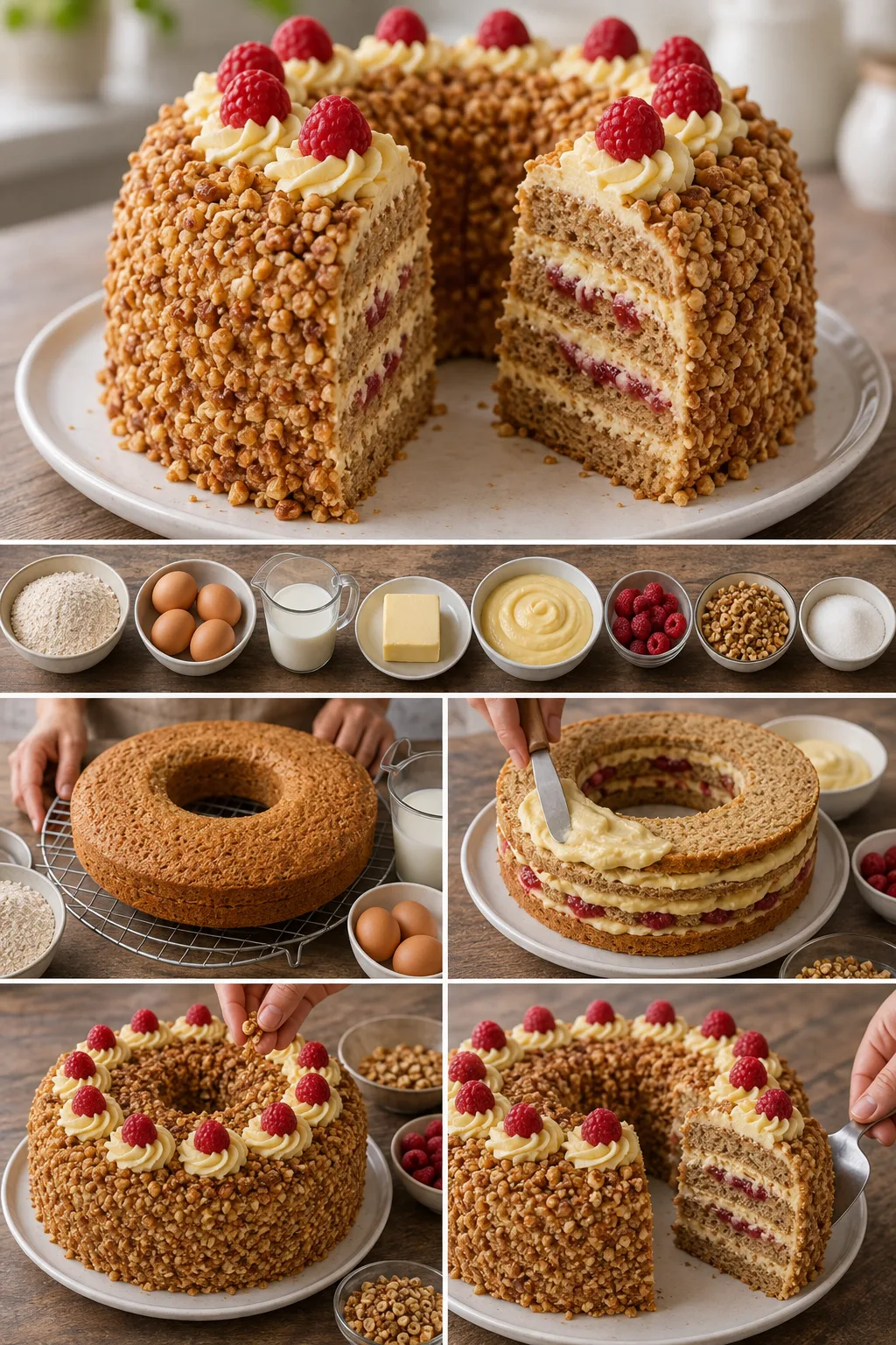 Fertig angerichtete leichtere Portion Frankfurter Kranz nach deutsches Art