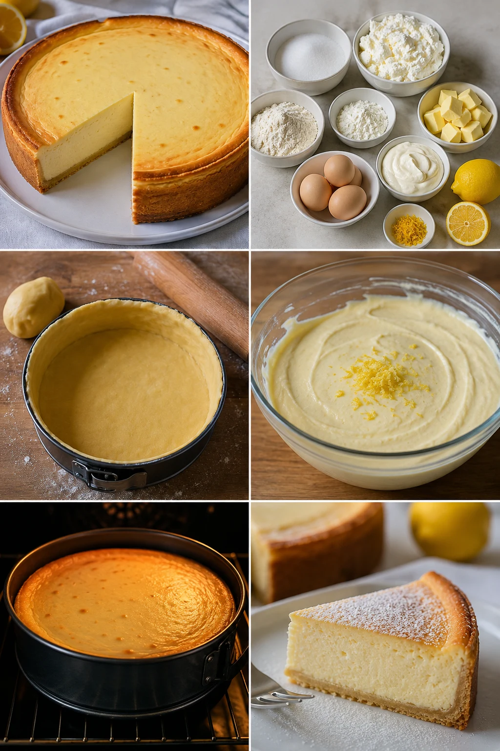 Fertig angerichtete leichtere Portion Käsekuchen nach deutsches Art