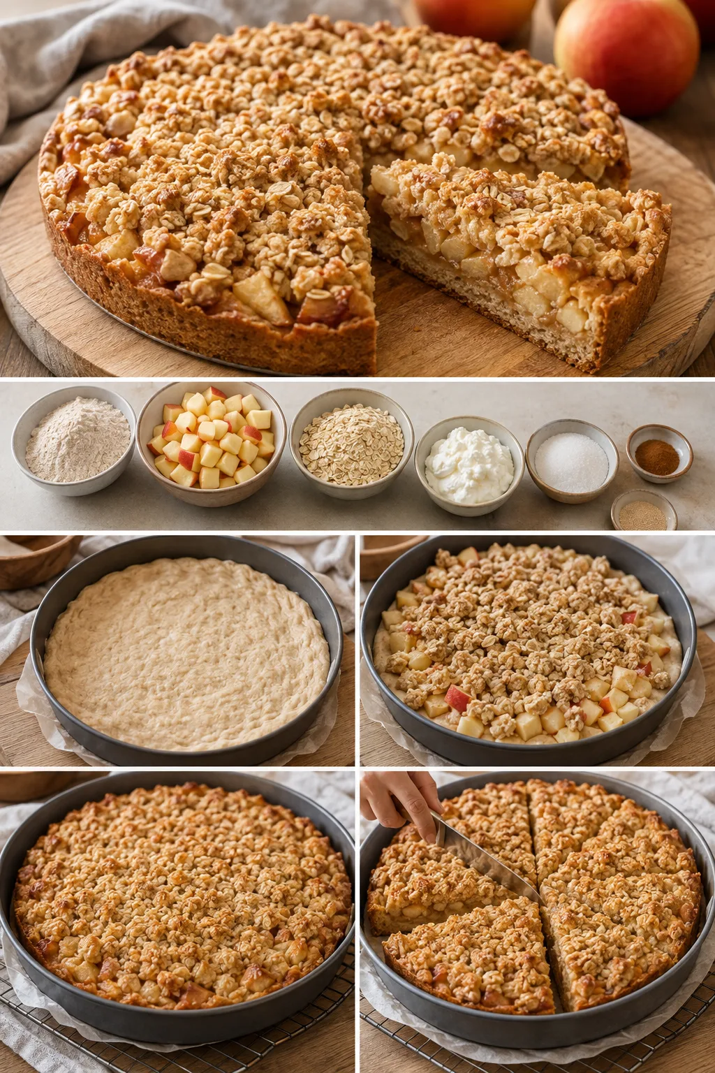 Fertig angerichtete leichtere Portion Streuselkuchen nach deutsches Art