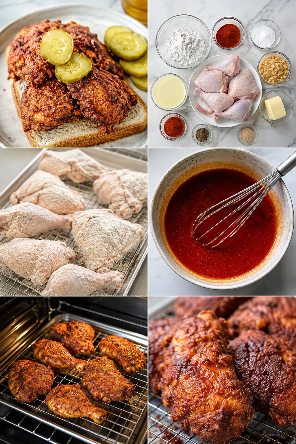 Finished lighter American Nashville Hot Chicken in its familiar home-style presentation
