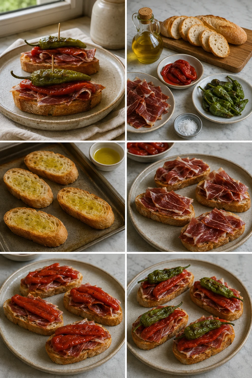Ración terminada de Montaditos española preparada de forma más ligera
