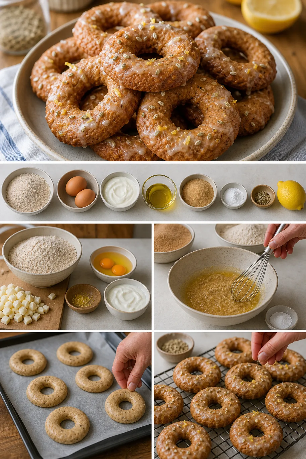 Ración terminada de Rosquillas española preparada de forma más ligera