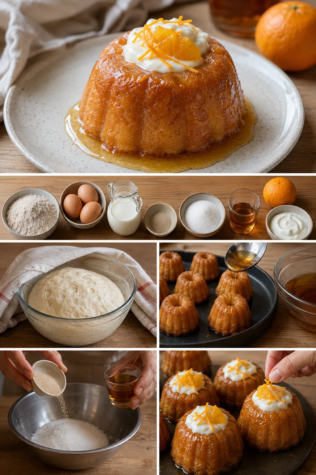 Portion terminée de Baba au rhum français préparée dans une version plus légère