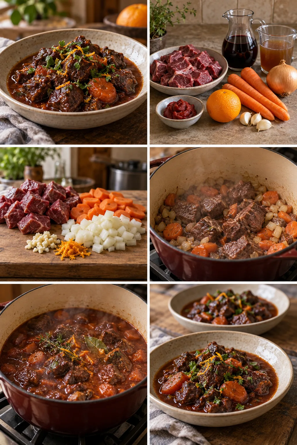 Une assiette légère et finie de Bœuf en daube pour deux personnes