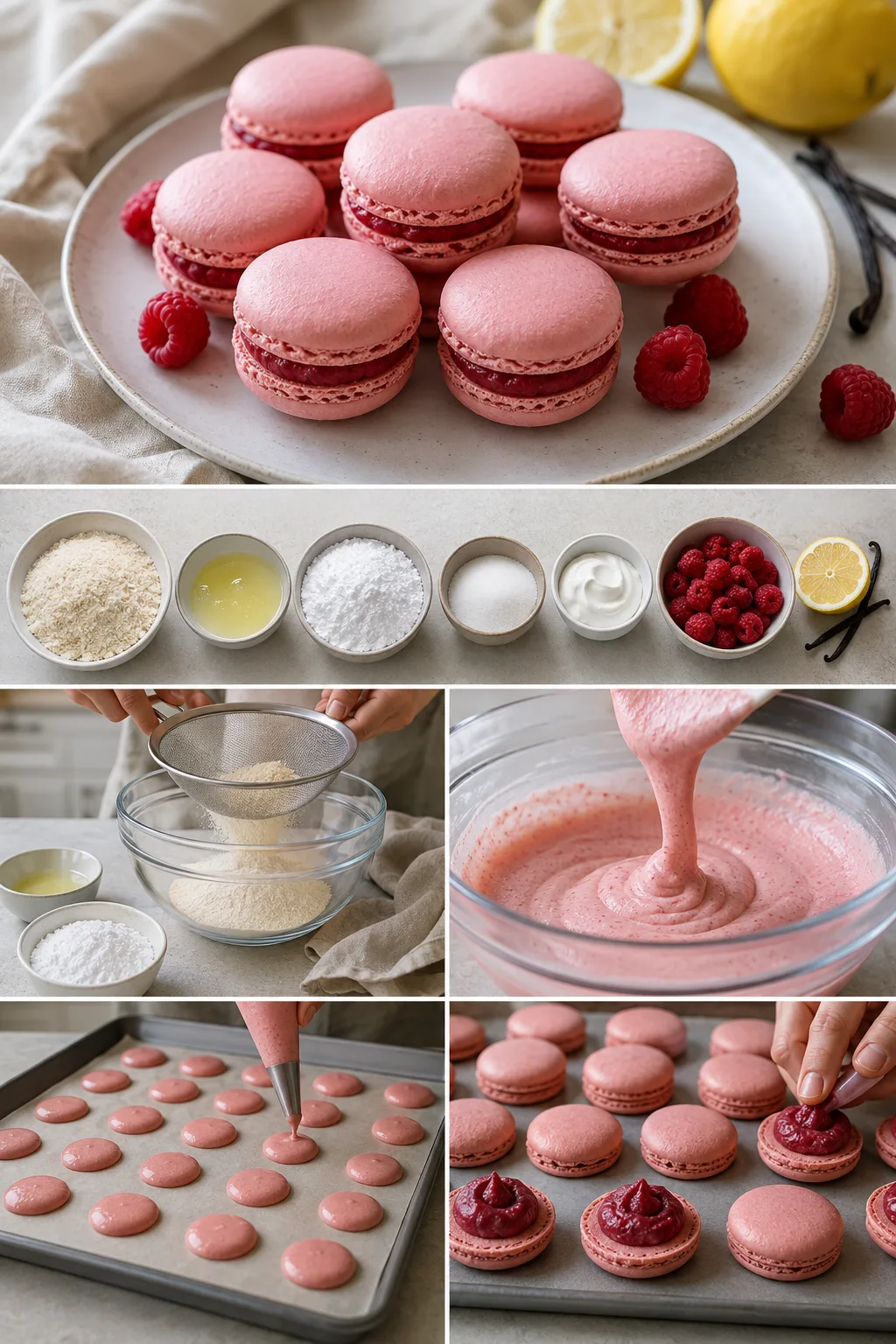 Portion terminée de Macarons français préparée dans une version plus légère