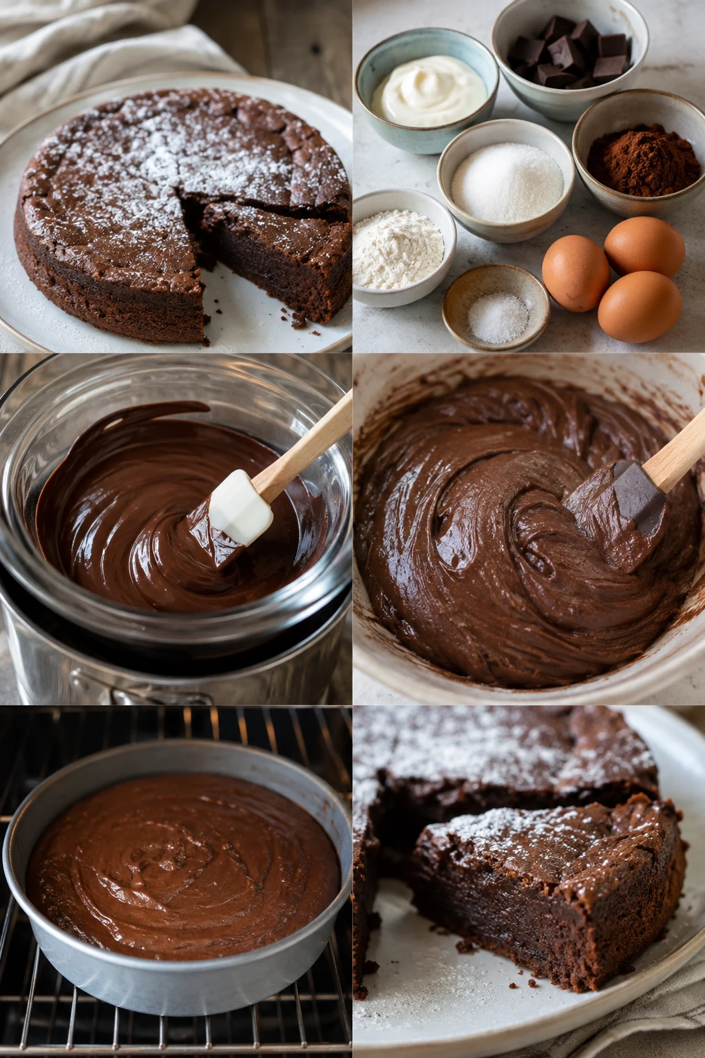 Portion terminée de Moelleux au chocolat français préparée dans une version plus légère