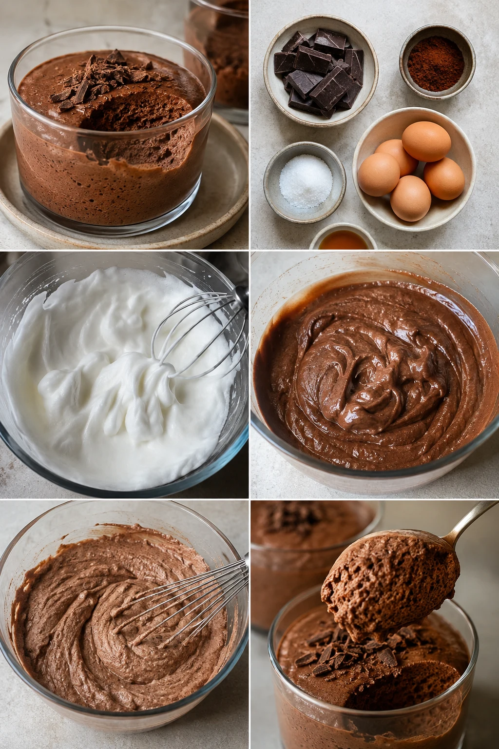 Portion terminée de Mousse au chocolat français préparée dans une version plus légère