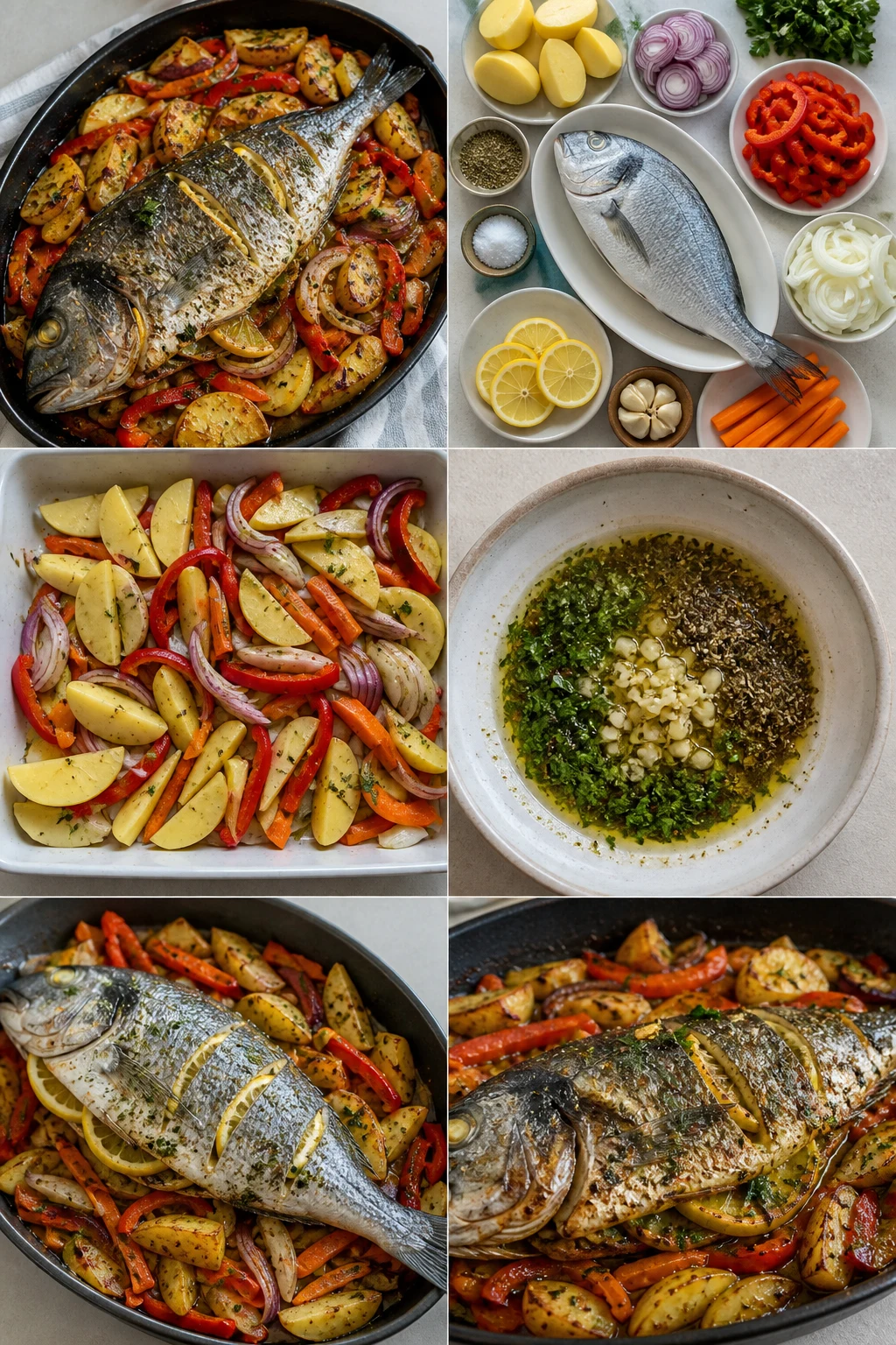 דג בתנור עם ירקות ישראלי קל יותר במנה מדודה