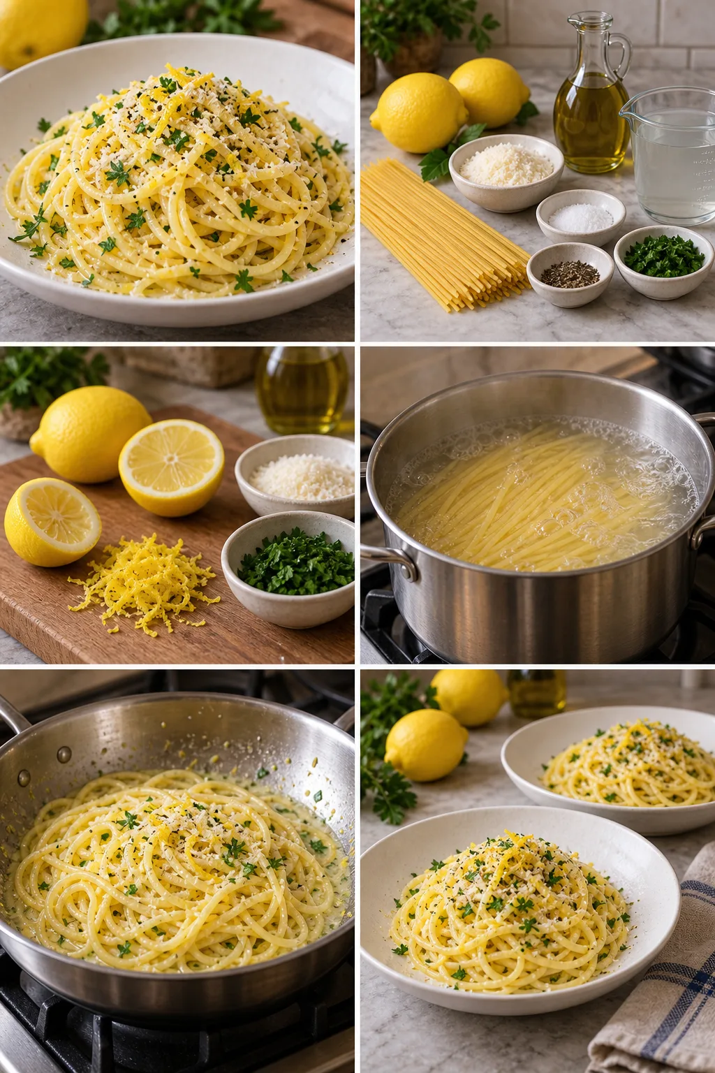 Un piatto finito e più leggero di Spaghetti al limone per due persone