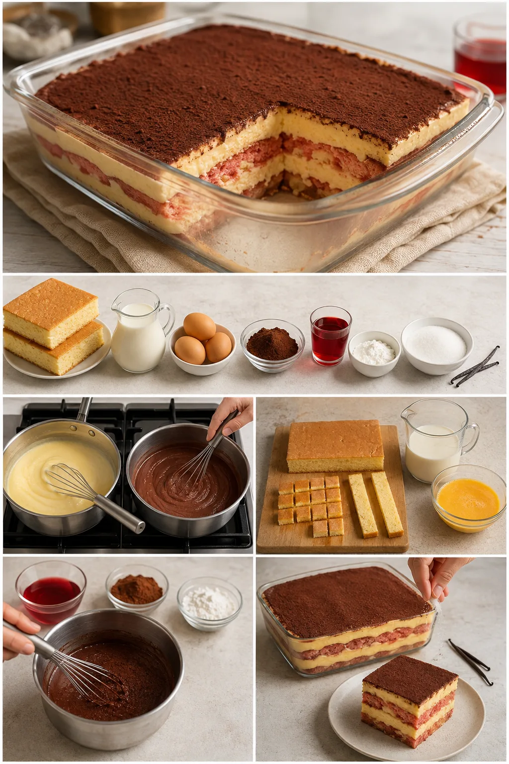 Zuppa inglese italiano finito e servito in una versione casalinga più leggera
