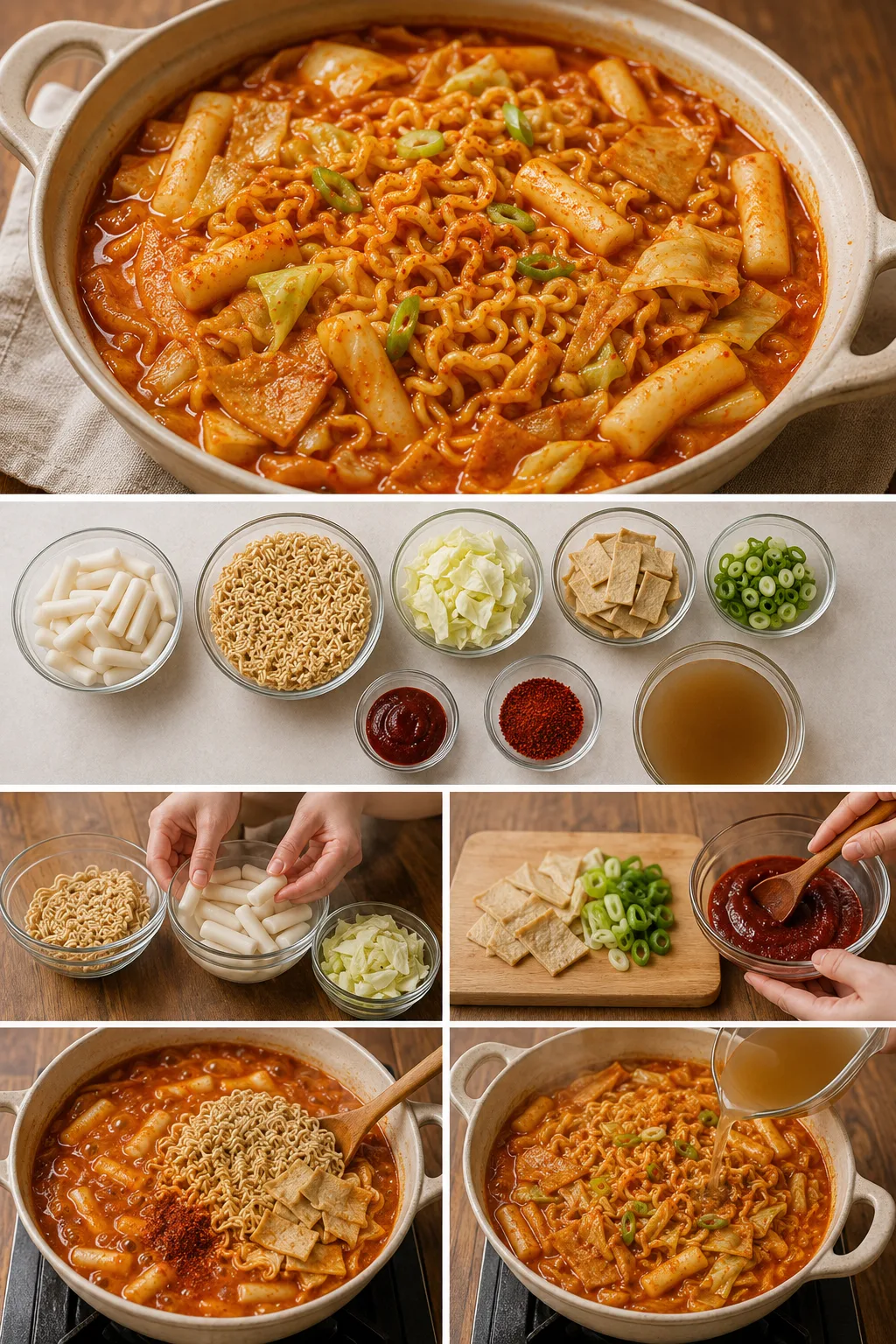 익숙한 모양과 색을 살려 가볍게 완성한 라볶이