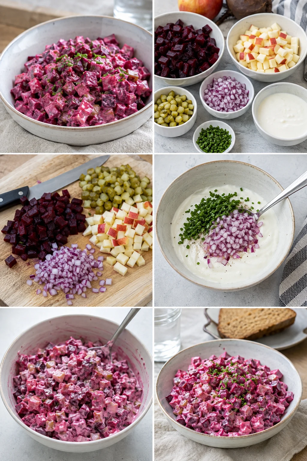 Lichtere Nederlandse Bietensalade in een afgewogen portie