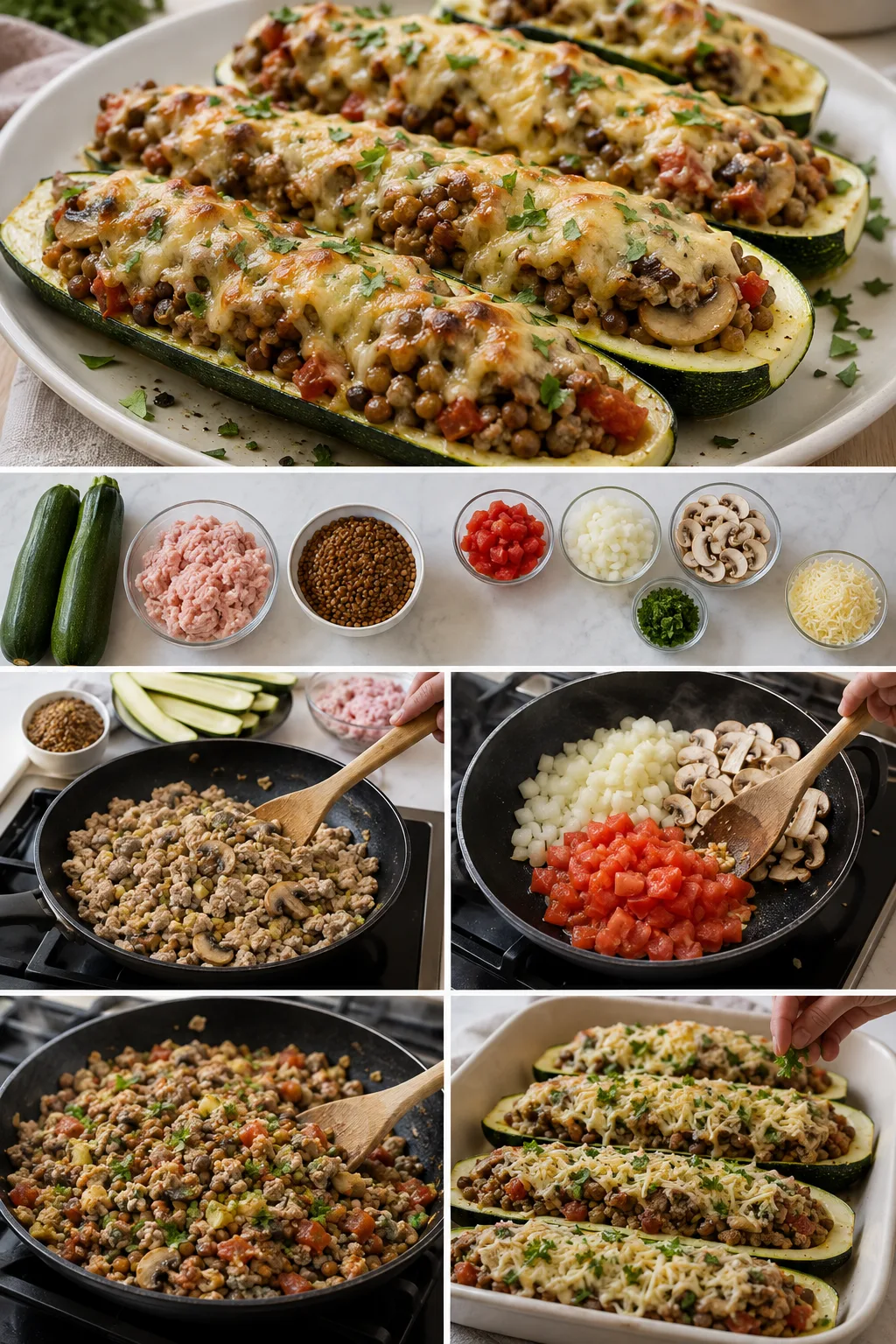 Lichtere Nederlandse Gevulde courgette in een afgewogen portie