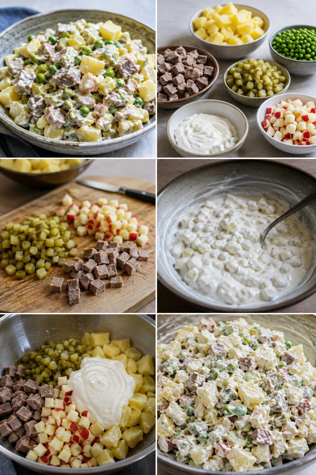 Lichtere Nederlandse Huzarensalade in een afgewogen portie