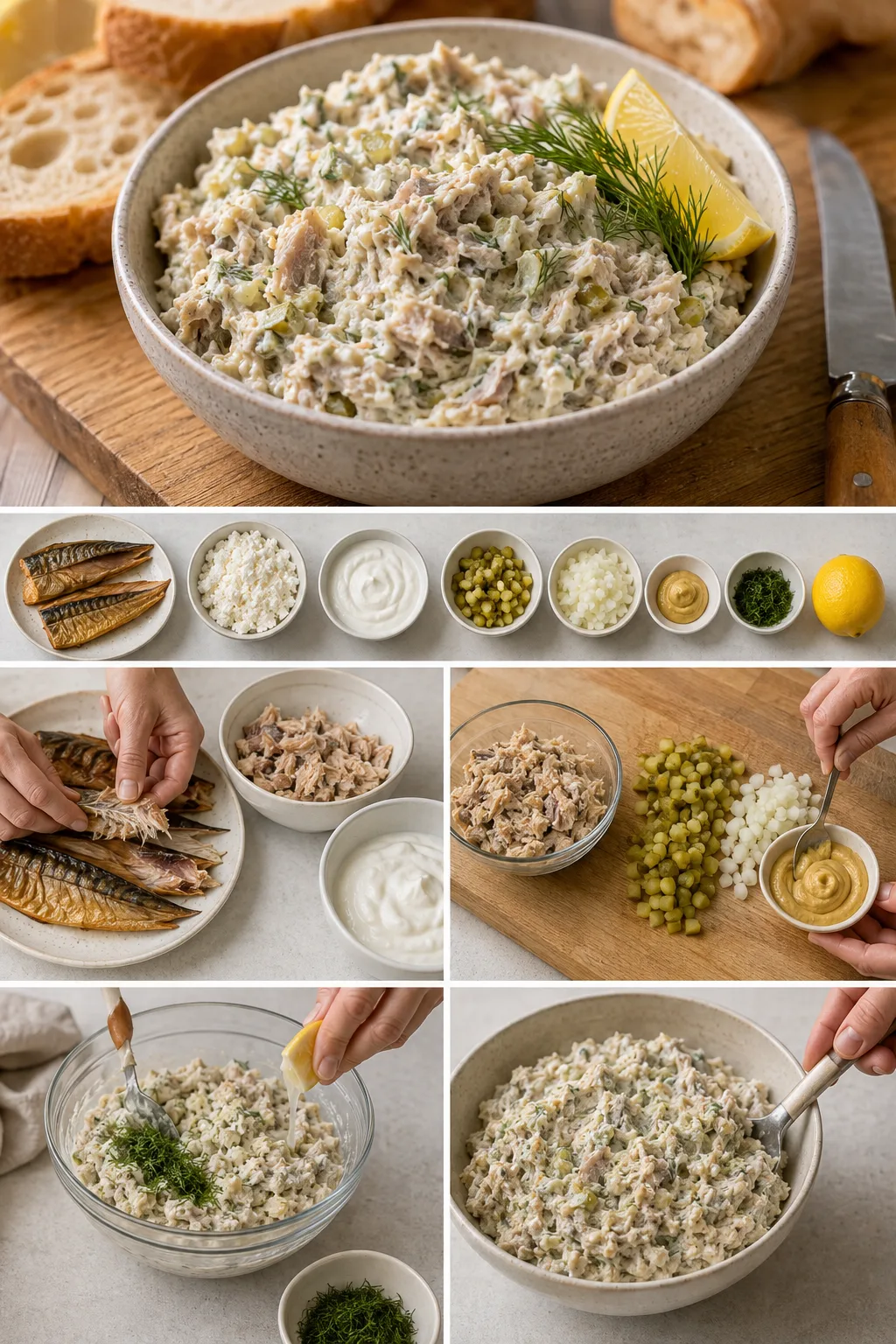 Lżejsze polskie danie Pasta z makreli podane w odmierzonej porcji