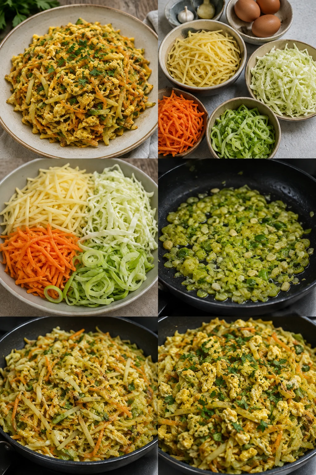 Brás de legumes português mais leve numa dose medida