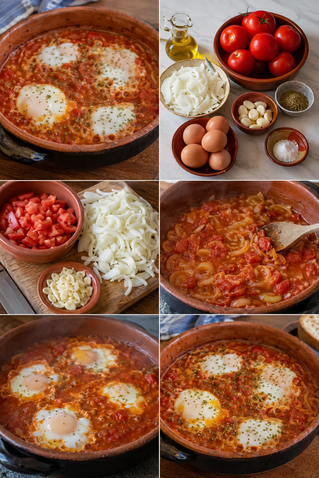 Tomatada com ovos português mais leve numa dose medida