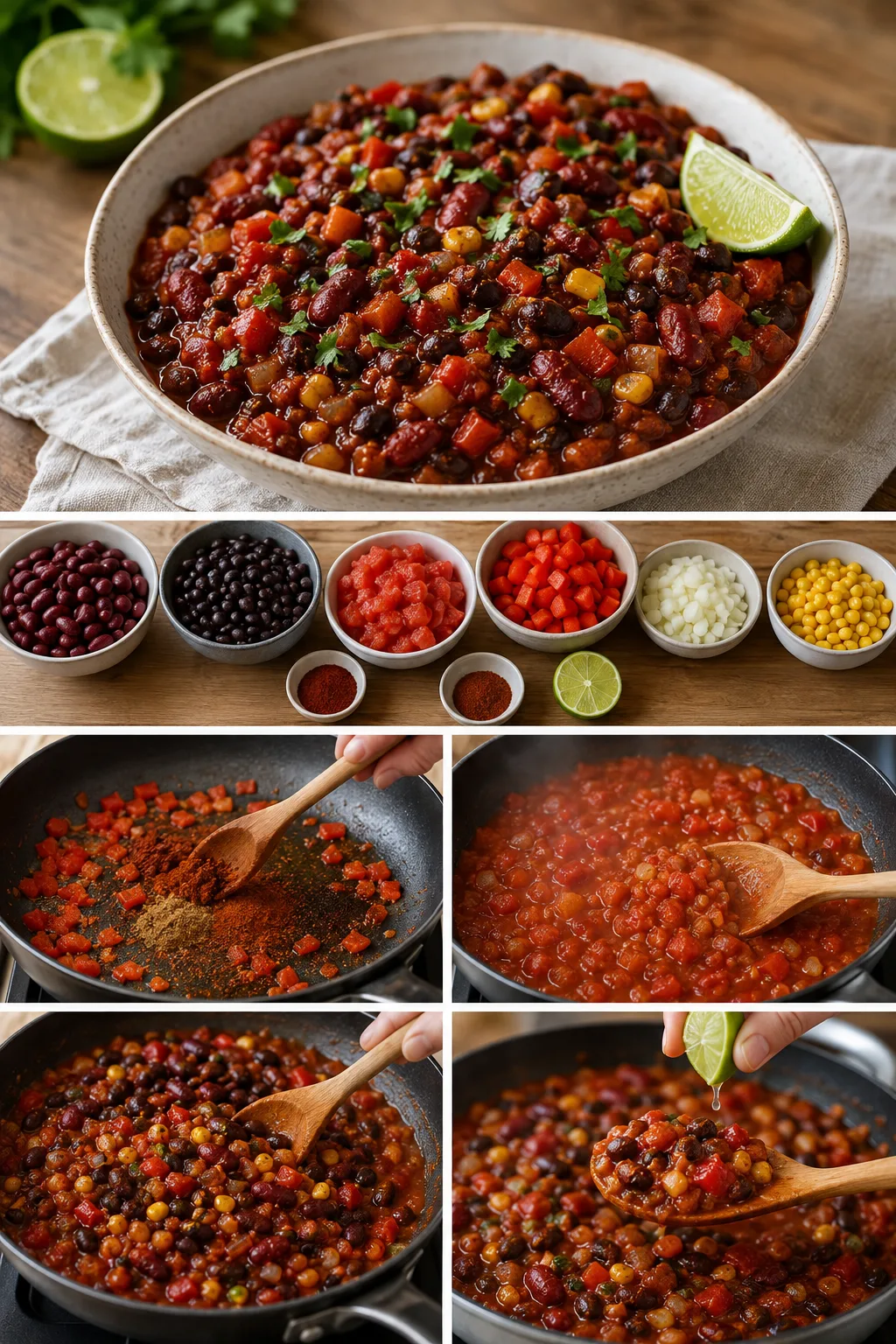 Lättare svensk Chili sin carne serverad i en uppmätt portion