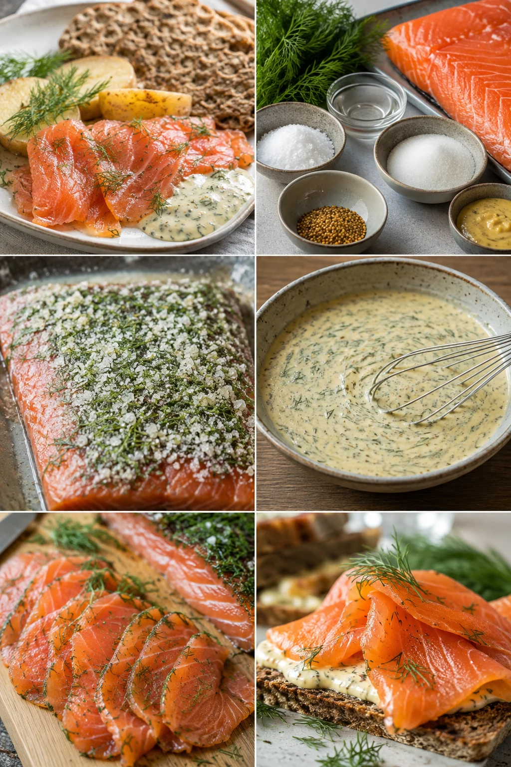 Lättare svensk Gravad lax med hovmästarsås serverad i en uppmätt portion