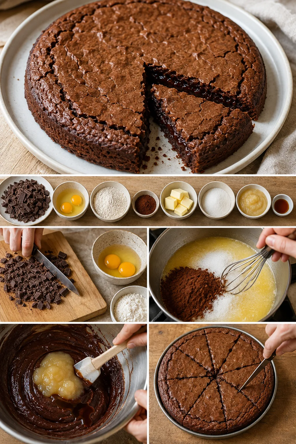 Lättare svensk Kladdkaka serverad i en uppmätt portion