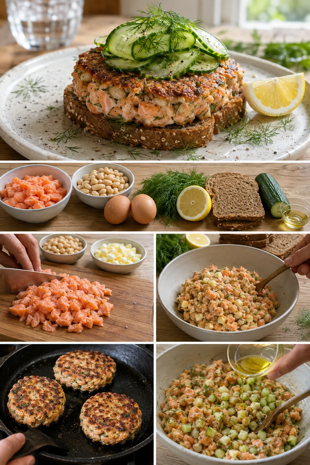 Lättare svensk Laxburgare serverad i en uppmätt portion