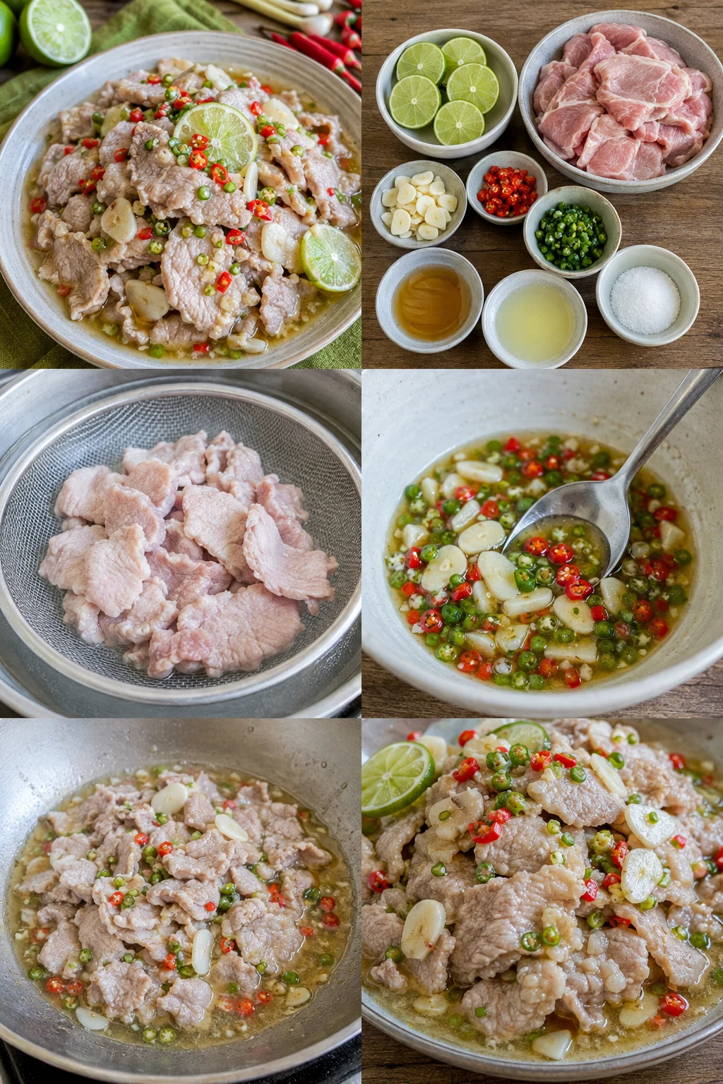 หมูมะนาว แบบไทยที่เบาลงในปริมาณตวงชัดเจน