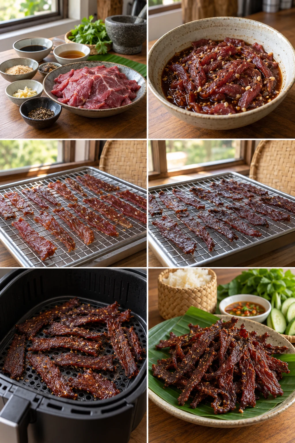 เนื้อแดดเดียวไม่ทอด เส้นกรอบขอบนุ่มกลาง
