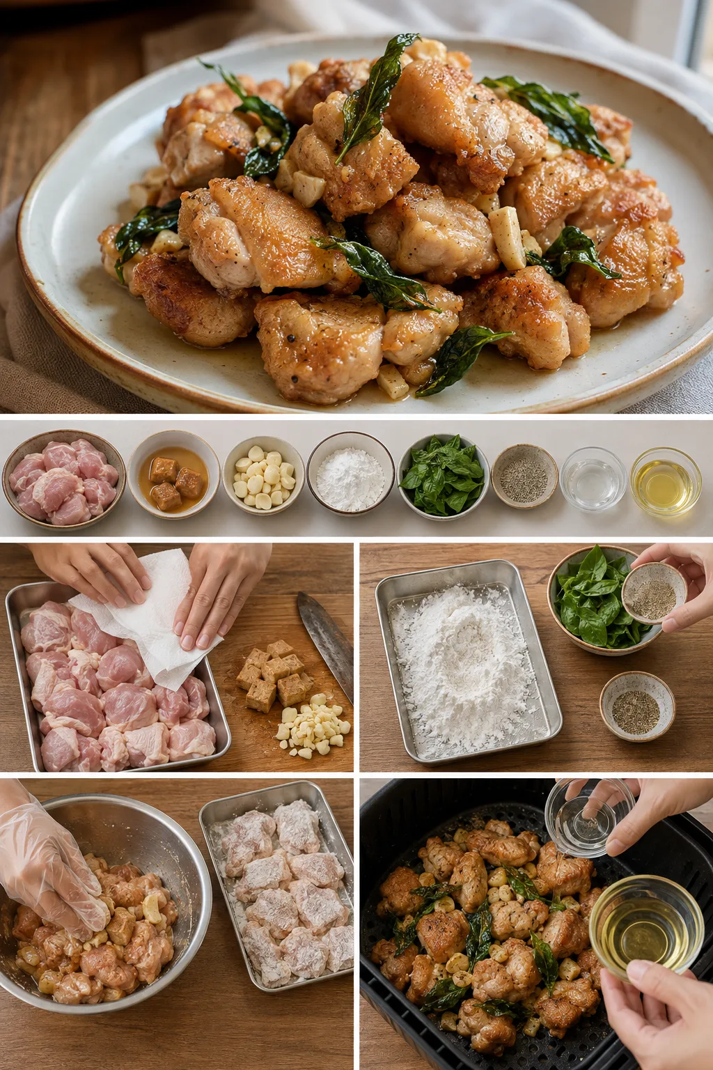 定量油鹽後完成的清爽台灣家常豆乳雞